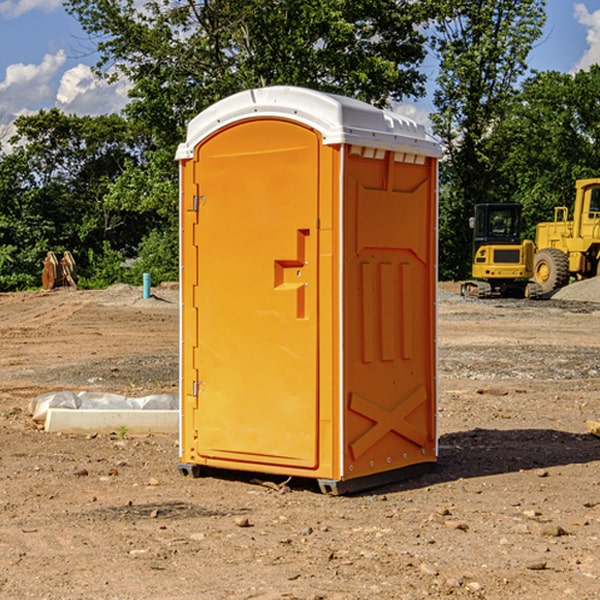 how often are the portable restrooms cleaned and serviced during a rental period in Danbury